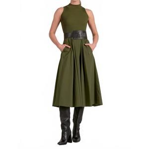 NEW ELAN elsie mixed media maxi dress in pine